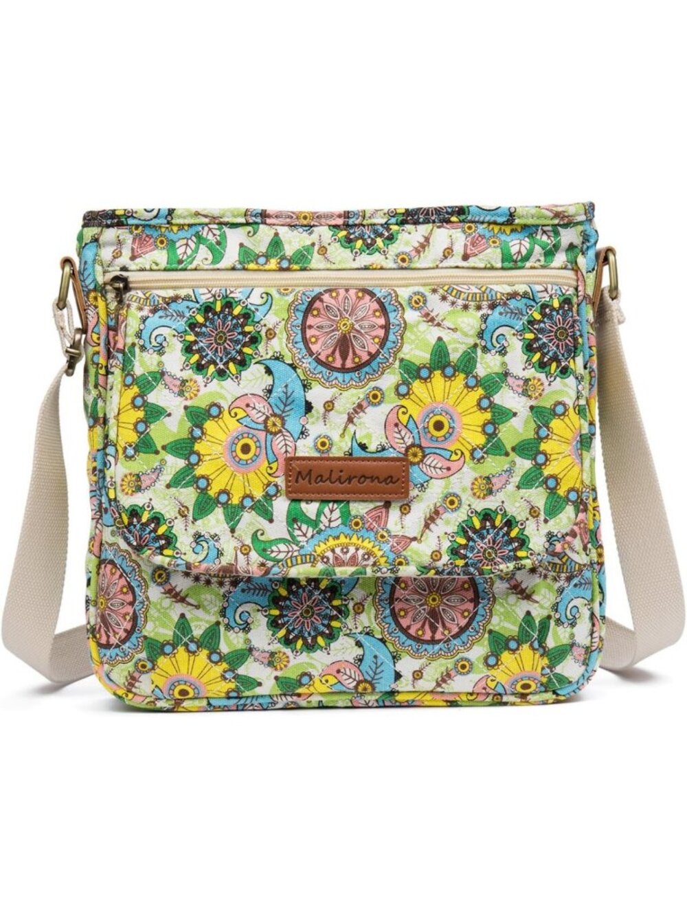 Stylish Floral Crossbody Bag | Durable Canvas Messenger Purse with Multi Pockets